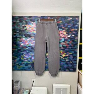 John Galt Gray Wash Sweatpants Joggers Elastic Waist Cuffed Women's